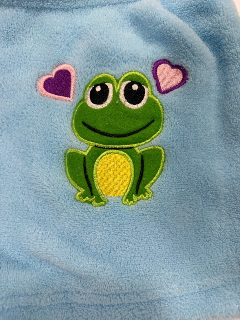 Blue Plush Women’s Shorts with Duck and Frog Details